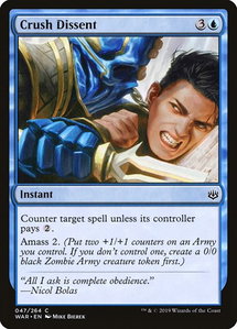 Crush Dissent - War of the Spark (WAR) #47 - Common Magic: The Gathering Trading Card