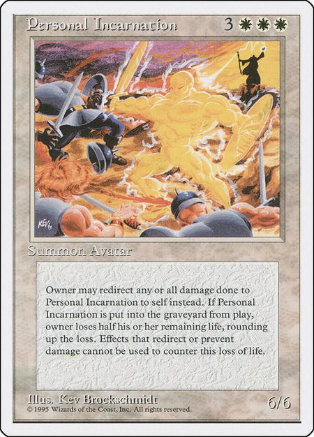 Personal Incarnation trading card from Fourth Edition Personal Incarnation - Fourth Edition Magic: The Gathering trading card