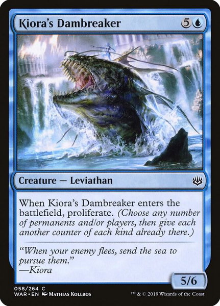Kiora's Dambreaker - War of the Spark Magic: The Gathering trading card