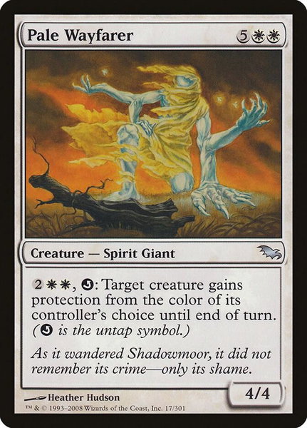 Pale Wayfarer trading card from Shadowmoor Pale Wayfarer - Shadowmoor Magic: The Gathering trading card