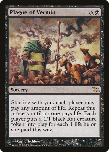 Plague of Vermin - Shadowmoor Magic: The Gathering trading card