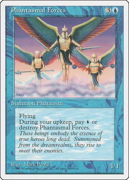 Phantasmal Forces trading card from Fourth Edition Phantasmal Forces - Fourth Edition Magic: The Gathering trading card