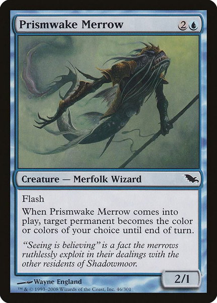 Prismwake Merrow trading card from Shadowmoor Prismwake Merrow - Shadowmoor Magic: The Gathering trading card