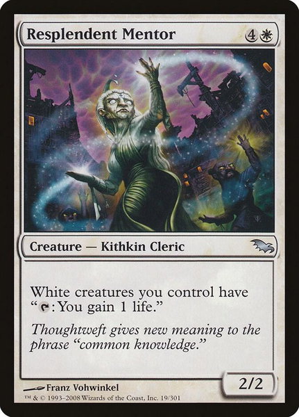 Resplendent Mentor trading card from Shadowmoor Resplendent Mentor - Shadowmoor Magic: The Gathering trading card