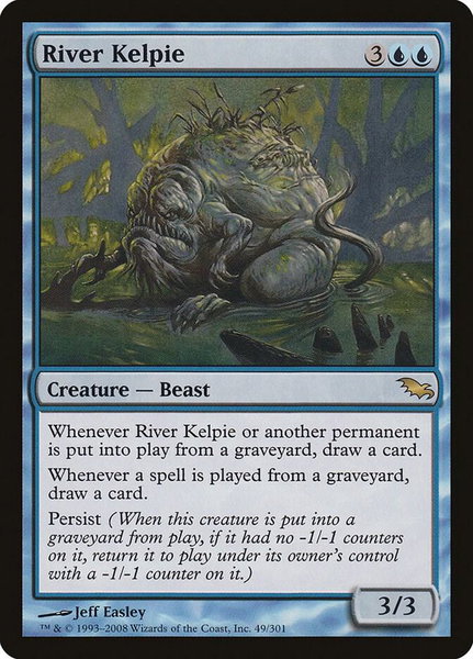 River Kelpie trading card from Shadowmoor River Kelpie - Shadowmoor Magic: The Gathering trading card