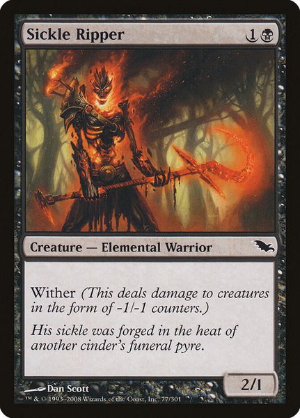 Sickle Ripper trading card from Shadowmoor Sickle Ripper - Shadowmoor Magic: The Gathering trading card