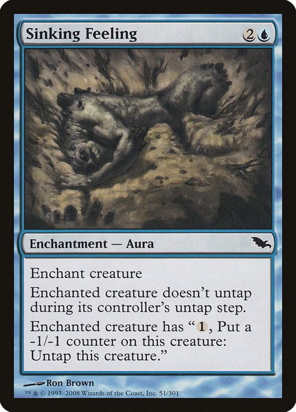Sinking Feeling trading card from Shadowmoor Sinking Feeling - Shadowmoor Magic: The Gathering trading card