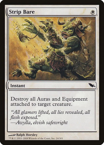Strip Bare trading card from Shadowmoor Strip Bare - Shadowmoor Magic: The Gathering trading card