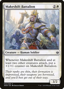 Makeshift Battalion - War of the Spark (WAR) #22 - Common Magic: The Gathering Trading Card