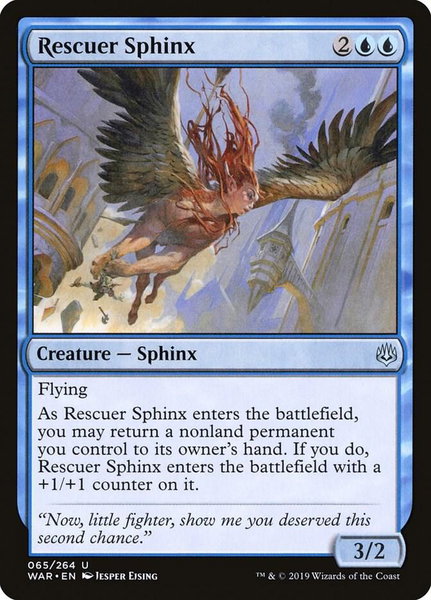 Rescuer Sphinx - War of the Spark Magic: The Gathering trading card
