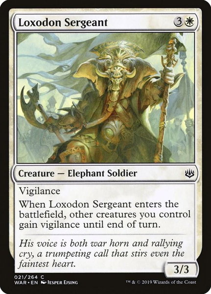 Loxodon Sergeant - War of the Spark Magic: The Gathering trading card