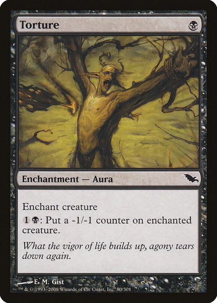 Torture trading card from Shadowmoor Torture - Shadowmoor Magic: The Gathering trading card