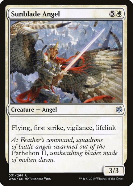 Sunblade Angel - War of the Spark Magic: The Gathering trading card