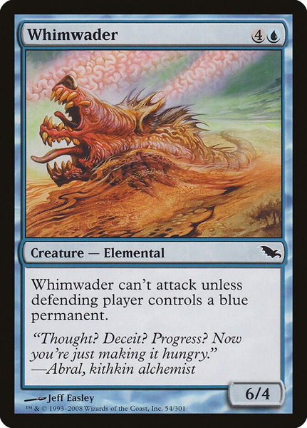 Whimwader trading card from Shadowmoor Whimwader - Shadowmoor Magic: The Gathering trading card