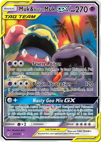Muk & Alolan Muk GX - SM - Unbroken Bonds (SM10) #61/214 - Ultra Rare Pokémon Trading Card