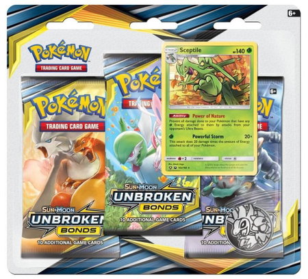 Unbroken Bonds 3 Pack Blister [Sceptile] - SM - Unbroken Bonds Pokémon trading card