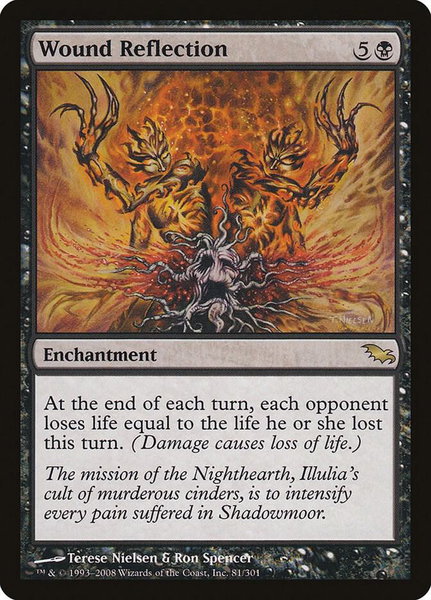 Wound Reflection trading card from Shadowmoor Wound Reflection - Shadowmoor Magic: The Gathering trading card