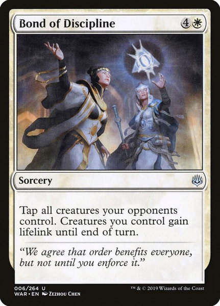 Bond of Discipline - War of the Spark Magic: The Gathering trading card