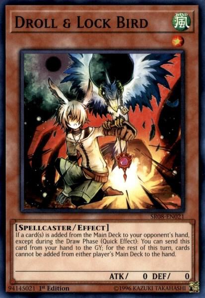 Droll & Lock Bird trading card from Structure Deck: Order of the Spellcasters Droll & Lock Bird - Structure Deck: Order of the Spellcasters YuGiOh trading card