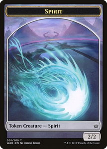 Spirit Token - War of the Spark (WAR) #1 - Token Magic: The Gathering Trading Card
