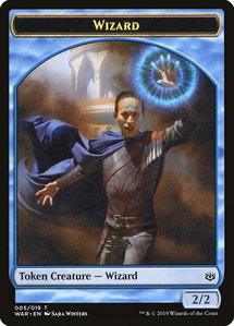 Wizard Token - War of the Spark (WAR) #5 - Token Magic: The Gathering Trading Card