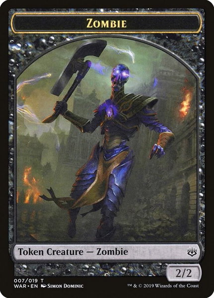 Zombie Token trading card from War of the Spark Zombie Token - War of the Spark Magic: The Gathering trading card