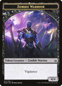 Zombie Warrior Token - War of the Spark (WAR) #11 - Token Magic: The Gathering Trading Card