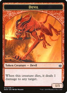 Devil Token - War of the Spark (WAR) #12 - Token Magic: The Gathering Trading Card