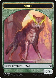 Wolf Token - War of the Spark (WAR) #15 - Token Magic: The Gathering Trading Card