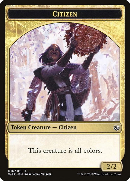 Citizen Token - War of the Spark Magic: The Gathering trading card