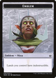 Emblem - Nissa, Who Shakes the World - War of the Spark (WAR) #19 - Token Magic: The Gathering Trading Card