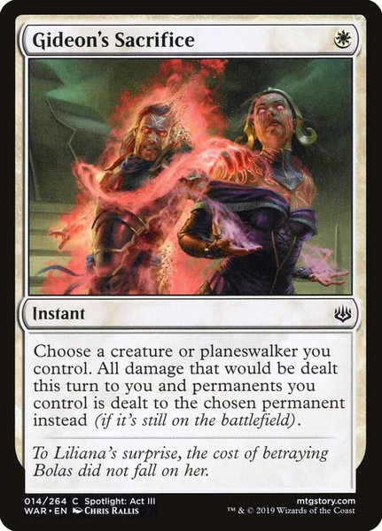 Gideon's Sacrifice - War of the Spark Magic: The Gathering trading card