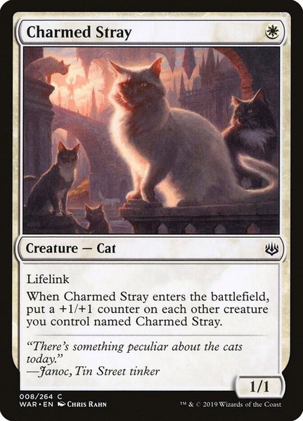 Charmed Stray - War of the Spark Magic: The Gathering trading card