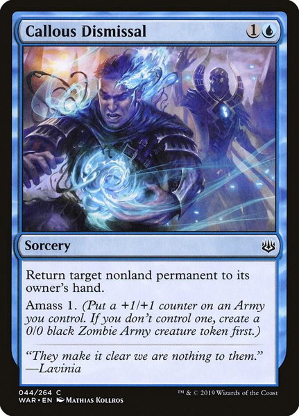 Callous Dismissal - War of the Spark Magic: The Gathering trading card