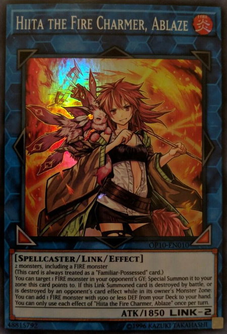 Hiita the Fire Charmer, Ablaze - OTS Tournament Pack 10 YuGiOh trading card
