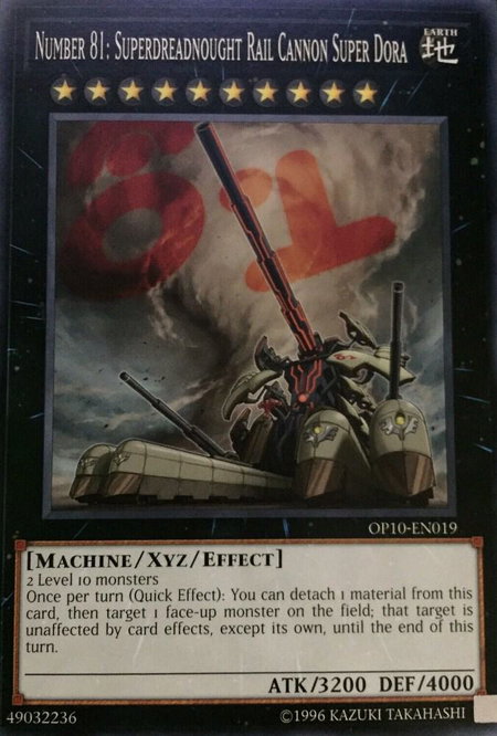 Number 81: Superdreadnought Rail Cannon Super Dora - OTS Tournament Pack 10 YuGiOh trading card