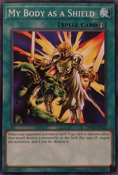 My Body as a Shield trading card from OTS Tournament Pack 10 My Body as a Shield - OTS Tournament Pack 10 YuGiOh trading card