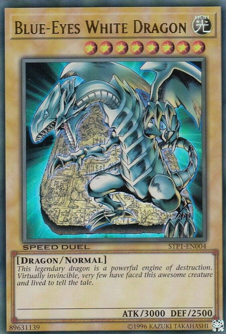 Blue-Eyes White Dragon trading card from Speed Duel: Tournament Pack 1 Blue-Eyes White Dragon - Speed Duel: Tournament Pack 1 YuGiOh trading card