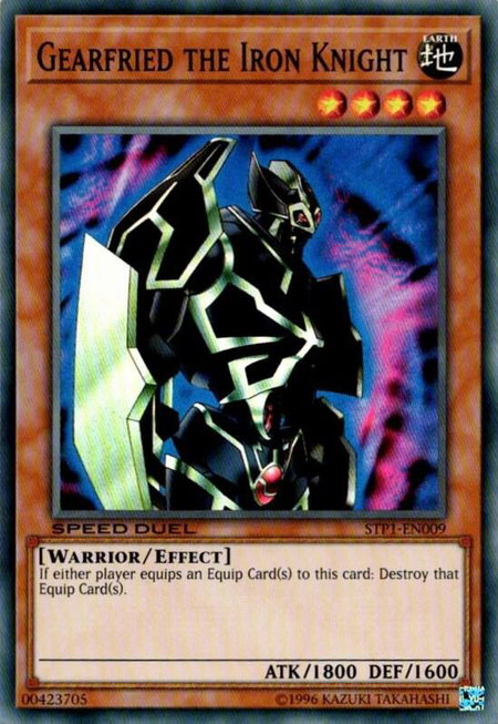 Gearfried the Iron Knight trading card from Speed Duel: Tournament Pack 1 Gearfried the Iron Knight - Speed Duel: Tournament Pack 1 YuGiOh trading card