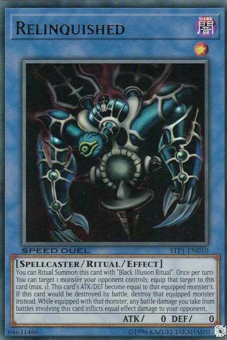 Relinquished trading card from Speed Duel: Tournament Pack 1 Relinquished - Speed Duel: Tournament Pack 1 YuGiOh trading card