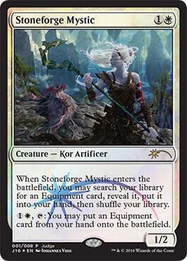 Stoneforge Mystic trading card from Judge Promos Stoneforge Mystic - Judge Promos Magic: The Gathering trading card