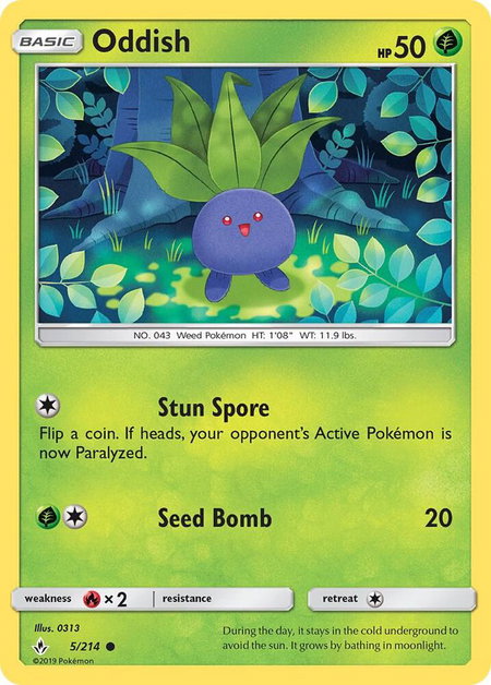 Oddish (5) - SM - Unbroken Bonds Pokémon trading card