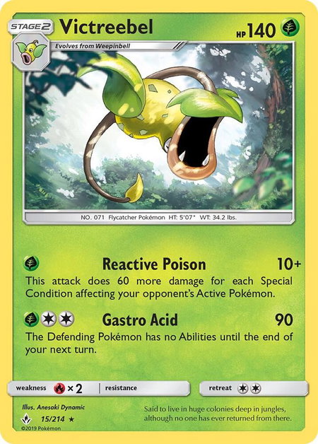 Victreebel - SM - Unbroken Bonds Pokémon trading card