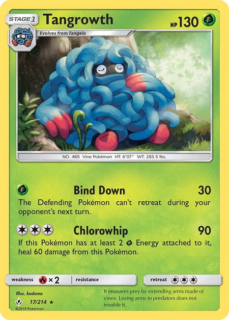 Tangrowth trading card from SM - Unbroken Bonds Tangrowth - SM - Unbroken Bonds Pokémon trading card
