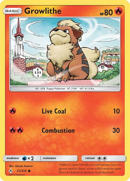 Growlithe - SM - Unbroken Bonds Pokémon trading card