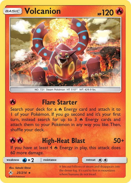 Volcanion - SM - Unbroken Bonds Pokémon trading card