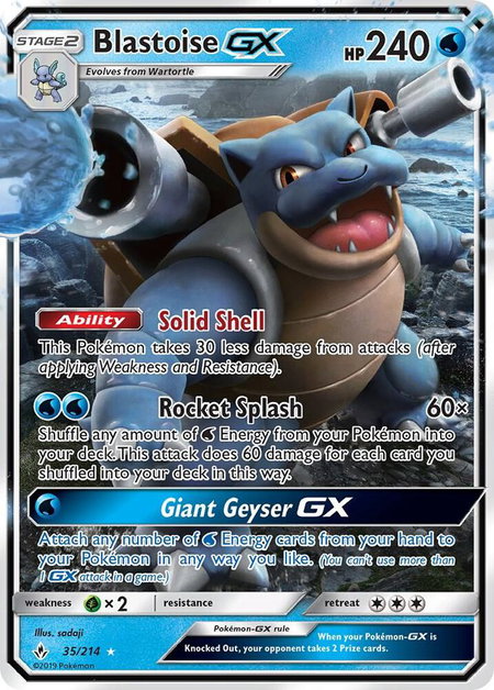 Blastoise GX - SM - Unbroken Bonds Pokémon trading card