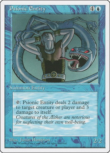 Psionic Entity trading card from Fourth Edition Psionic Entity - Fourth Edition Magic: The Gathering trading card