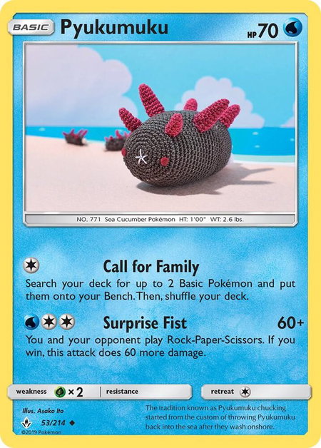 Pyukumuku - SM - Unbroken Bonds Pokémon trading card
