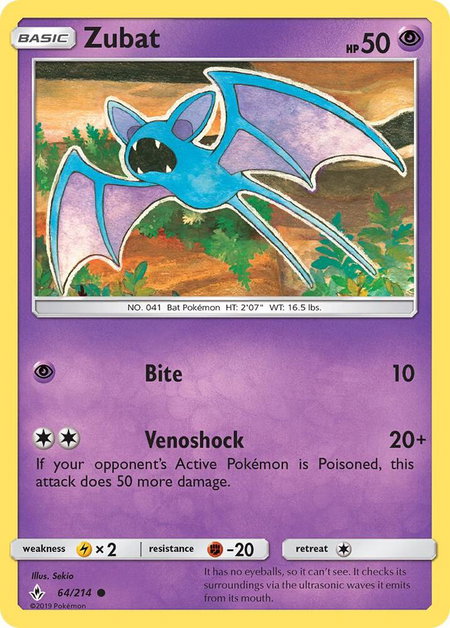 Zubat - SM - Unbroken Bonds Pokémon trading card